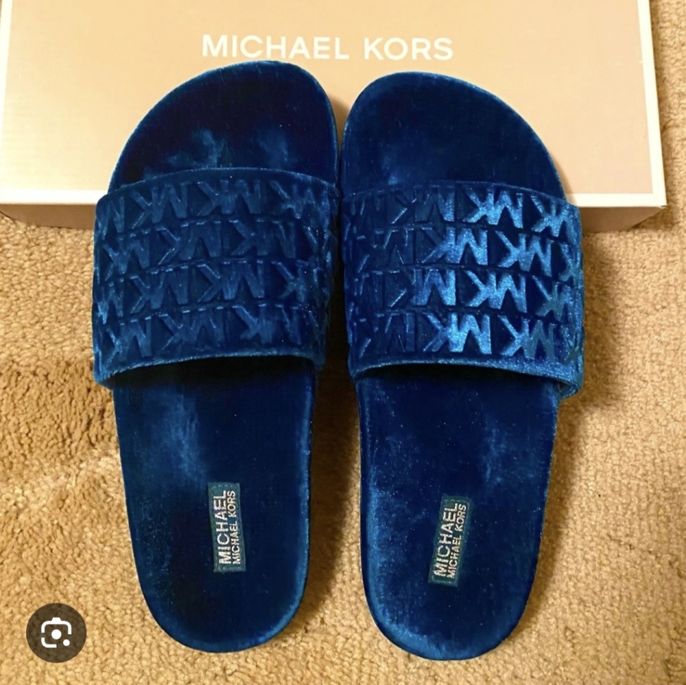 Brand New Michael Kors Turquoise Slides
